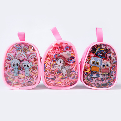 Korean Style Cute Backpack Disposable Rubber Band Color Children's Rubber Band Strong Pull Continuously Black Hair Ring Headband Wholesale