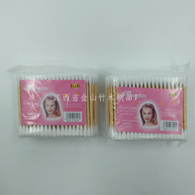 Factory Wholesale Disposable 180 Beauty Standard Bags Double-Headed Bamboo Stick Cotton Swab Cotton Cosmetic Cotton Swab