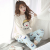 Winter Flannel Pajamas Pullover Coral Velvet Pajamas Women Thickened Cartoon Ladies Home Leisure Suit Fleece-Lined Winter