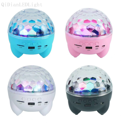 Led Seven-Color Lights Bluetooth Audio Christmas Projection Lamp Stage Lights KTV Colorful Crystal Magic Ball Star Light