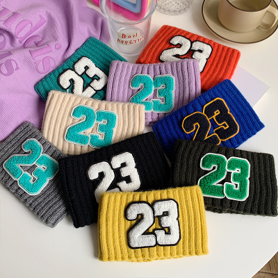 Korean Style No. 23 Wool Knitted Wide Brim Sports Sweat-Absorbent Hair Band Daily Outing Headband Hair Tie Headband Headwear Female