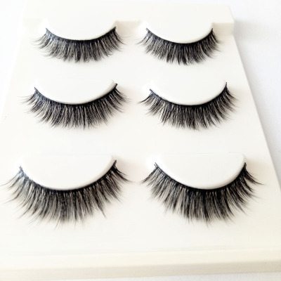 False Eyelashes 3D Thick Long Three Pairs Eyelash Natural Soft False Eyelashes Factory Wholesale