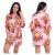 Foreign Trade Women's Clothing Women's Satin Silk Printed Thin Loose Nightgown Women's Summer Knotted Short Cardigan Robe