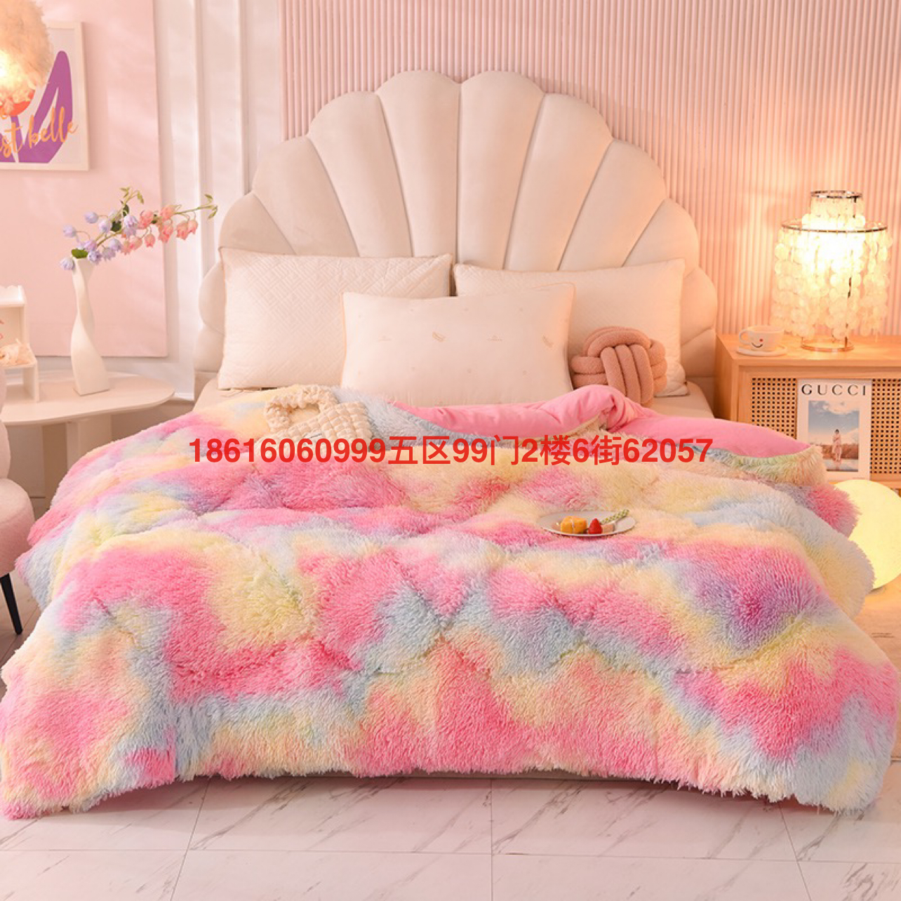 长毛绒水貂绒海狮毛法莱绒被子保暖被芯外贸爆款扎染法莱绒水晶绒