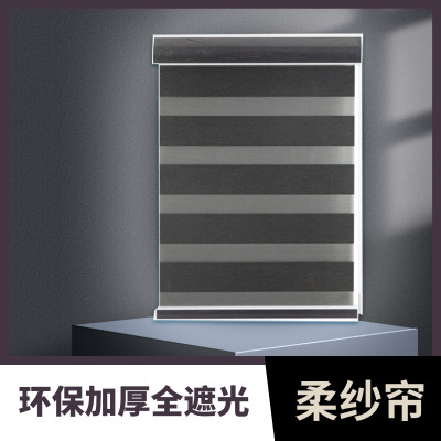 Factory Direct Supply Shading Soft Gauze Curtain Simple Monochrome Double Louver Curtain Roller Shutter Day & Night Curtain Shading Curtain