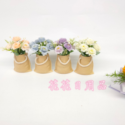 Artificial/Fake Flower Bonsai Pocket Ceramic Basin Small Wildflowers Daily Use Furnishings Ornaments