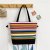 Large Capacity Simple Striped Canvas Bag Women's Ins Literary Lazy Summer Shopping Bag Handbag Large Shoulder Bag