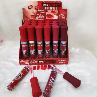 Iman Of Noble Brand Cross-Border Classic New Red Series No Stain On Cup 6 Colors Lip Gloss 24 Hours Lasting