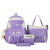New Cute Backpack Four-Piece Schoolbag Set Early High School and College Student Elementary School Studebt Backpack Lightweight Backpack Stall