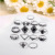 Cross-Border Antique Silver Hollow Lotus Knuckle Ring Diamond Water Drop Oil Drops European and American Vintage Ring Pack 15 Pieces Ring Set
