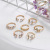 European and American Bohemian Diamond Ring Set Butterfly Flower Gold Ring Girls Retro 7-Piece Crystal Ring