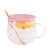 Japanese Style Girl Heart Pink Cherry Blossom Pattern Mug Gift Cup with Spoon Lid Milk Cup Office Cup