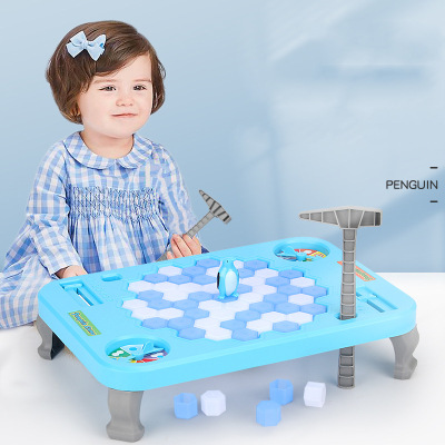 WELL INTELLIGENT HEALTHCARE Save Penguin Knock Ice Cube Break Ice Children Interactive Parent-Child Educational Toys Knock Penguin Desktop Game