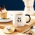 Creative Simple Panda Personalized Gift Mug with Cover Spoon Ceramic Drinking Cup Office Cute Coffee Cup