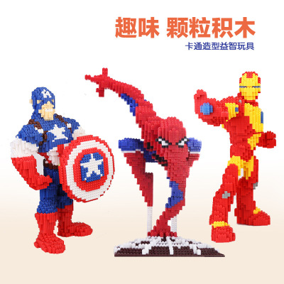 Miniature Building Blocks Particle Toys Live Stall Hot Marvel Anime Series Children Assembled Toy Gifts