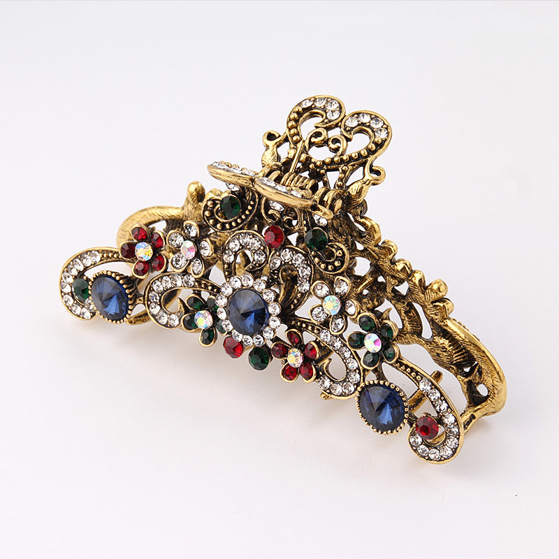 复古水钻发夹抓夹发饰女镶钻头饰品发抓发爪发卡盘发怪手夹