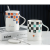 Fashion Chessboard Grid Mug Ceramic Cup High Temperature Resistant Home Office Breakfast Milk Coffee Cup Couple's Cups