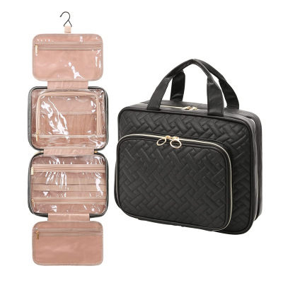 Factory Spot Amazon Hot Selling Hanging Travel Wash Pu Storage Bag Portable Cosmetic Bag Wash Bag