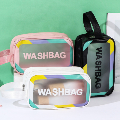 Factory Direct Sales Large Capacity Waterproof Cosmetic Bag Transparent Women's Travel Portable Portable Wash Bag Cosmetics Storage Bag