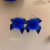 925 Silver Needle Klein Blue Heart Wool Ball Earrings Autumn and Winter New Bear Earrings Plush High-Grade Earrings for Women