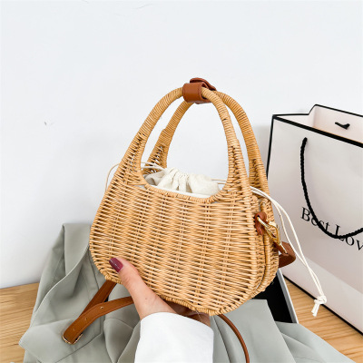 Trendy Women's Bags Rattan Woven Hand Holding Crossbody Bag Shoulder Bag Casual Fashion Woven Bag Rattan Woven Shoulder Bag Wholesale