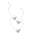 European and American Style Cool Golden Butterfly Earrings Clavicle Chain Online Influencer Pop Ornament Butterfly Studs Titanium Steel Necklace Set