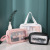 Transparent Cosmetic Bag PVC Wash Bag Three-Piece Translucent Pu Frosted Bath Swimming Storage Bag Large Capacity Female