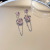 Silver Needle Baroque Style Zircon Heart-Shaped Tassel Earrings Korean Niche Ins Frosty Style Stud Earrings High-Grade Earrings