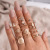 European and American Knuckle Ring Set Vintage Cross Gold Coin Ring Love Alloy Women's Diamond Ring Cross-Border Hot