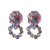 Silver Needle Flower Rhinestone-Embedded Love Heart Earrings French Fashion Spring High-Key Dignified Eardrops Mori Style Freshess Earrings Women