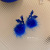 925 Silver Needle Klein Blue Heart Wool Ball Earrings Autumn and Winter New Bear Earrings Plush High-Grade Earrings for Women