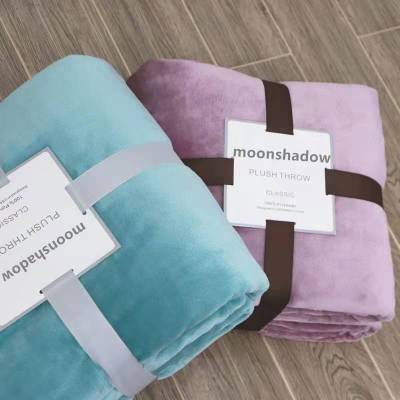 Blanket Gift Blanket Wholesale Thickened Solid Color Flannel Coral Fleece Blanket Autumn and Winter Cover Blanket Single Double Blanket Customization