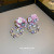Silver Needle Flower Rhinestone-Embedded Love Heart Earrings French Fashion Spring High-Key Dignified Eardrops Mori Style Freshess Earrings Women