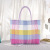 Customized Pp Hand-Carrying Knitting Shopping Bag Nylon Woven Handbag Shopping Basket Grocery Bag