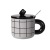 Nordic Style Striped Minimalist Office Mug Gift Ceramic Coffee Cup with Cover Spoon Emotion Cup Retro Water Glass