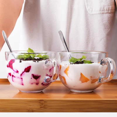 Oat Cup Ins Style Breakfast Cup Transparent Milk Cup Household with Handle Glass Cup Advertising Gift Cup Wholesale