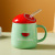 Creative Mug Ins Fresh Fruit Ceramic Cup Office Home Large Capacity Cup with Straw Gift Cup