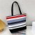 Colorful Striped Hand-Carrying Canvas Bag Portable Underarm Bag Women 2021 New Trendy Fashion Simple Shoulder Messenger Bag Summer