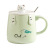 Creative Cute Embossed Hand Lying Cat Ceramic Cup Office Home with Cover Spoon Good-looking Milk Coffee Mug