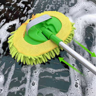 Car Aluminum Alloy Stainless Steel Retractable Three-Section Two-Section Chenille Steering Car Wash Cleaning Car Mop Set
