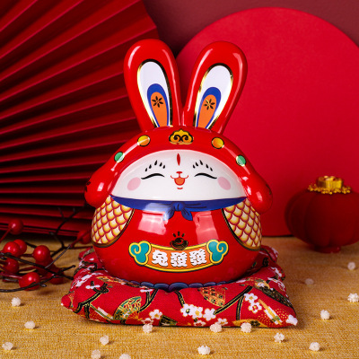 Le Meow Ceramic Rabbit Saving Pot Decoration Cute Cartoon Living Room Bedroom Decoration Decoration Gift Home Crafts