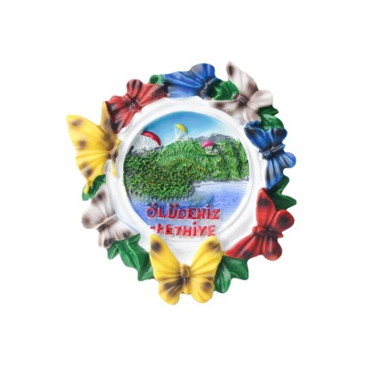 Factory Direct Sales Turkey Fetcher Tourist Souvenir Butterfly Resin Fridge Magnet Promotion Gift