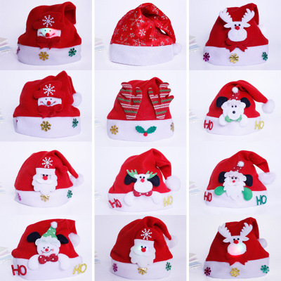 Christmas Hat Adult and Children Luminous Decal Hat Headdress Dress up Christmas Decorations Cartoon Antlers Hat with Lights