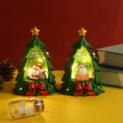 Christmas Tree Luminous Decoration Scene Layout Decoration Christmas Resin Craftwork Lover Christmas Gift Wholesale