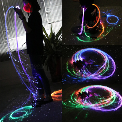 Night Show KTV Hand Swing Luminous Whip Bar Atmosphere Props Stage Fiber Optic Whip Led Luminous Carrying Strap-Point Dance Whip