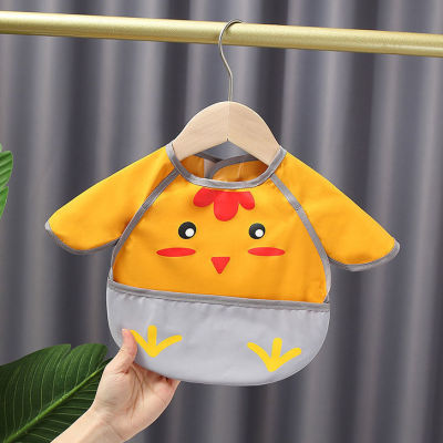 Children's Gown Waterproof Baby Eating Bib Baby inside-out Wear Protective Clothing Anti-Dirty Kindergarten Drawing Autumn and Winter Thin