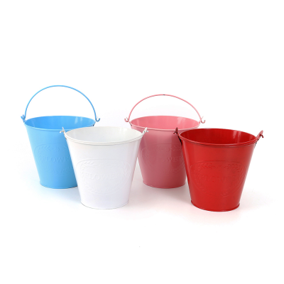 Candy Color Small Iron Bucket Children's Beach Toys Colorful Gardening Iron Bucket Pastoral Style Flower Pot Plant Small Bucket