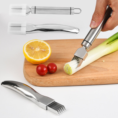 304 Stainless Steel Onion Cutter Onion Cutter Shredding Machine Creative Kitchen Gadget Chopped Green Onion Slicer Onion Cutting Knife