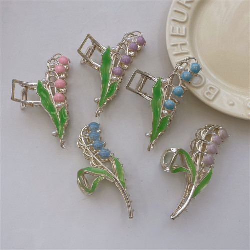 Elegant Linglan High Texture Metal Flower Temperament Updo Hair Claw Versatile Design Sense Shark Clip Bun Hair Ornament