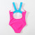 2022 New Girl's One-Piece Swimming Suit Sports off-the-Shoulder Sling Female Baby Foreign Trade Children's Swimsuit